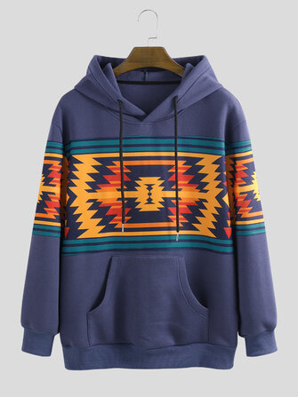 Mens Casual Pattern Printing mit Kapuze Langarm-Sweatshirt