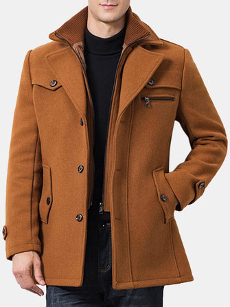 Herren Winter Woll Zwei Stücke Mäntel