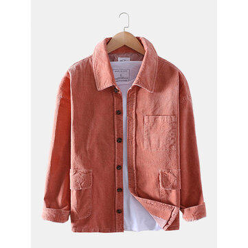 الرجل سروال قصير خمر متعدد جيوب كم طويل سترات