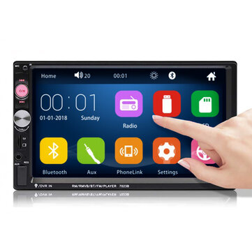 7/" 2din Bluetooth Radio Estéreo Coche MP5 Reproductor TF FM USB Android HD DC