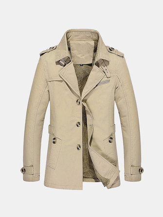 Kış Velvet Plus Kalın Sıcak Askeri Stil Outdoor Ceket İnce Fit Men Parkas Coat