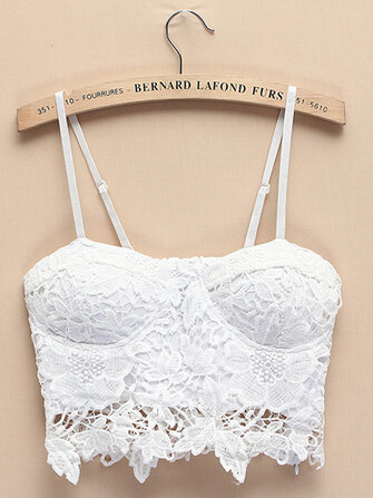 Women Sexy Black Lace Flower Mini Sling Camisoles Tank Tops